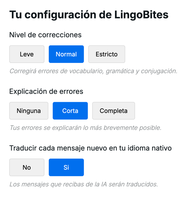 Configuración personalizable